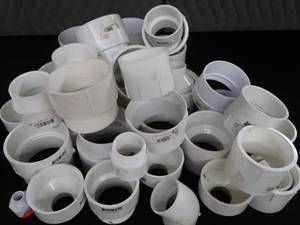 lot 25 image: BOX OF PVC FITTINGS