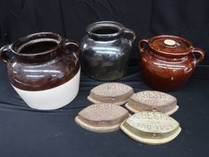 lot 90 image: VINTAGE BEAN POTS & SAD IRONS