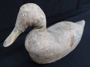 lot 98 image: ANTIQUE CANVAS DUCK DECOY