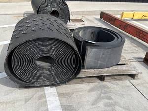 lot 196 image: Rubber Belting Rolls with Chevron Pattern and Smooth Profiles