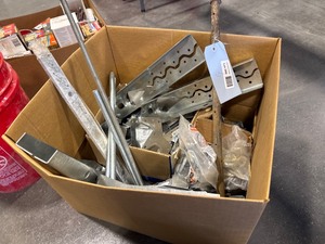 lot 396 image: Large Box of Assorted Structural Steel Brackets and Hardware
