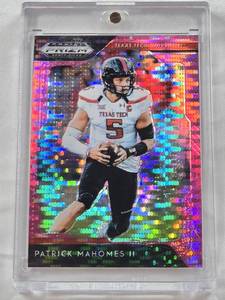 lot 11 image: Patrick Mahomes II 2019 Panini Prizm Draft Picks Refractor #72 - Texas Tech University Football Card  in Magnetic One Touch