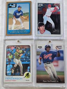 lot 35 image: Shohei Ohtani 2019 Donruss Optic Action All-Stars, Vladimir Guerrero Jr. 1994 Upper Deck Future Stock, Alex Gordon 2006 Topps 1st Bowman, Gunnar Henderson 2022 Topps Heritage Pipeline No. 4 Club Prospect