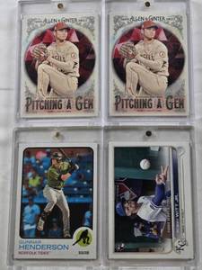 lot 62 image: Shohei Ohtani 2022 Allen & Ginter Pitching a Gem, Shohei Ohtani 2022 Allen & Ginter Pitching a Gem, Bobby Witt Jr. 2022 Topps Rookie, Gunnar Henderson 2022 Topps Rookie