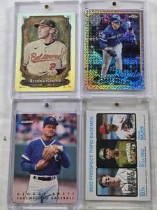 lot 77 image: Bobby Witt Jr. 2024 Topps Chrome Refractor, Brett BatyElly de la CruzJordan Walker Prospects Third Basemen, Gunnar Henderson 2024 Allen & Ginter, George Brett 1993 Fleer Farewell to Baseball