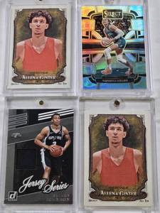 lot 79 image: Napheesa Collier 2024 Panini Select Prizm, Zaccharie Risacher 2024 Rookie Allen & Ginter, Zaccharie Risacher 2024 Rookie Allen & Ginter, Keldon Johnson 2019-20 Panini Donruss Jersey Series Patch