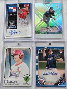lot 93 image: Daulton Jefferies 2016 Panini Extra Edition Auto, Andrew Istler 2019 1st Bowman Auto 076150, Jonathan Arauz 2015 Panini International Autograph, Ryan Holgate 2022 Topps Heritage Auto