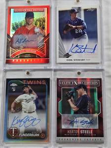 lot 95 image: Kohl Stewart 2013 Leaf Memories Auto, Keaton Steele 2014 Elite Extra Edition Auto 578799, Alex Robinson 2015 Elite Extra Edition Prospects Auto, Kody Funderburk Rookie 2024 Topps Chrome Refractor Auto 129499