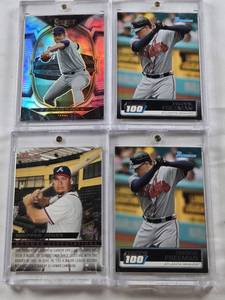 lot 212 image: Freddie Freeman 2011 Bowman Topps 100, Freddie Freeman 2011 Bowman Topps 100, Nolan Ryan 2023 Panini Select Prizm, Chipper Jones 2010 Topps Bowman Expectations