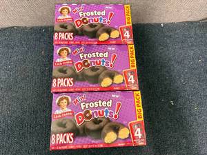 lot 125 image: 3 Packs of Mini Frosted Donuts