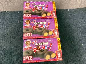 lot 126 image: 3 Packs of Mini Frosted Donuts