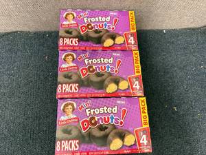 lot 127 image: 3 Packs of Mini Frosted Donuts