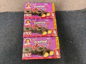 lot 128 image: 3 Packs of Mini Frosted Donuts
