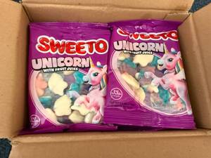 lot 142 image: 12 Bags of Sweeto Unicorns