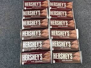 lot 221 image: 12 Hersheys Milk Chocolate Bars