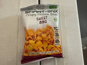 lot 348 image: 3 x 12ct Boxes of Smart-Snx Crispy Protein Bites - Sweet BBQ