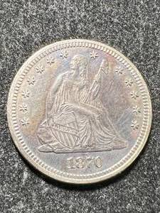lot 05 image: 1870 US SEATED LIBERTY QUARTER