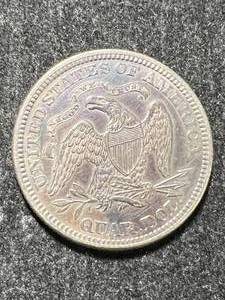 1870 US SEATED LIBERTY QUARTER