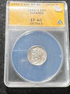 lot 11 image: 19421 US MERCURY DIME ANACS EF40 DETAILS