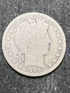 lot 29 image: 1906-O US BARBER HALF DOLLAR