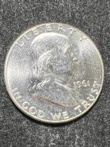 lot 40 image: 1961 US FRANKLIN HALF DOLLAR