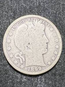 lot 41 image: 1899 US BARBER HALF DOLLAR