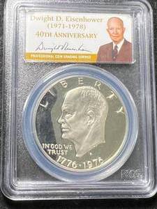 lot 43 image: 1976-S PROOF EISENHOWER DOLLAR PCGS PR69DCAM SILVER