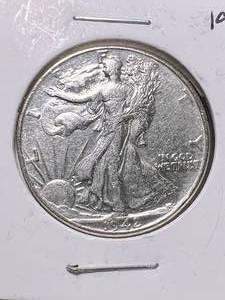 lot 62 image: 1942 US WALKING LIBERTY HALF DOLLAR