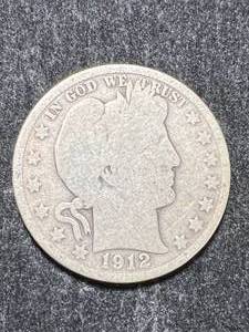 lot 63 image: 1912 US BARBER HALF DOLLAR