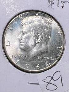 lot 75 image: 1964 US KENNEDY HALF DOLLAR