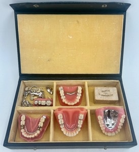 lot 58 image: Vintage Dental Prosthetics Display Set in Case