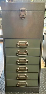 lot 12 image: Metal Storage Cabinet with Locking Top Compartment and 6 Drawers