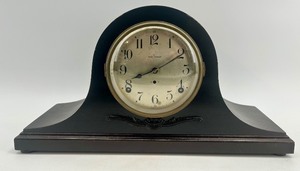 lot 40 image: Seth Thomas Mantel Clock with Wood Case and Brass Movement