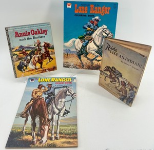 lot 69 image: Collection of 4 Vintage Western Childrens Books and Coloring Books