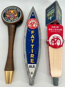 lot 87 image: Collection of 3 Beer Tap Handles Including New Belgium and Olde English