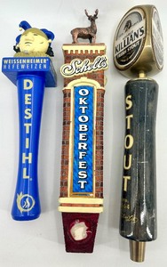 lot 88 image: Collection of 3 Brewery Beer Tap Handles - Destihl, Schells Oktoberfest, Killians Stout