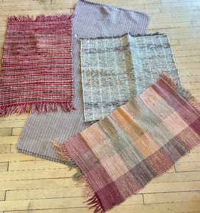 lot 104 image: Set of 4 Woven Area Rugs Assorted Colors and Patterns
