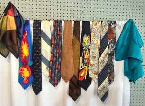 lot 106 image: Collection of 10 Vintage Silk and Designer Neckties with Pocket Squares