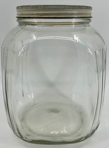 lot 117 image: Large Vintage Glass Storage Jar with Metal Lid