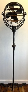 lot 5 image: Antique Ornate Metal Funeral Fan with Decorative Frame and Parts