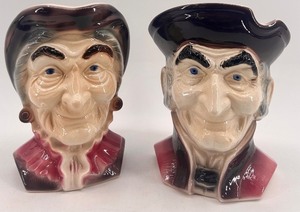 lot 129 image: Pair of Royal Copley Wall Pocket Head Vases