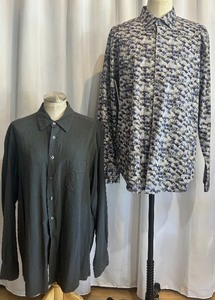 lot 151 image: Boss and Bugatchi XL Dress Shirts - Patterned and Solid Black
