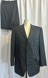 lot 155 image: Canali Made in Italy Super 120s Pinstripe Black Suit Jacket and Pants
