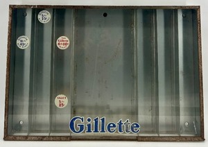 lot 165 image: Vintage Gillette Metal Store Counter Display Case