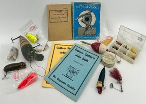 lot 197 image: Vintage Fishing Tackle, WWII Manuals, and Joke Books Collection