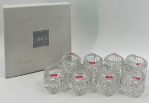 lot 302 image: Set of 8 Mikasa Royal Suite Crystal Votive Candle Holders with Box