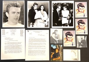 lot 201 image: James Dean Memorabilia Lot - Vintage Photos, Postcards, and Foundation Letters