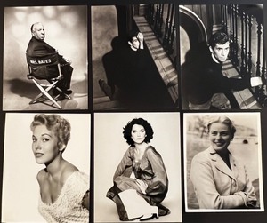 lot 214 image: Set of 6 Vintage Black and White Lobby Photos from Alfred Hitchcock Films