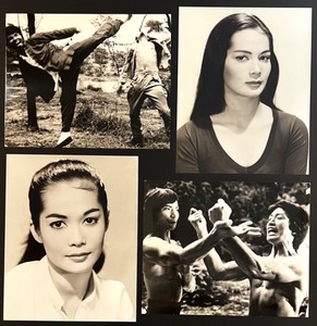 lot 215 image: Collection of 4 Vintage Final Fist of Fury and Nancy Kwan Black and White Photos