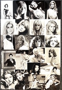 lot 231 image: Collection of 22 Vintage Foreign Actors and Actresses Publicity Photos, Black and White Featuring, Mylene Demongeot, Greer Garson, Juliette Greco, John Thaw, Fernando Lamas and more